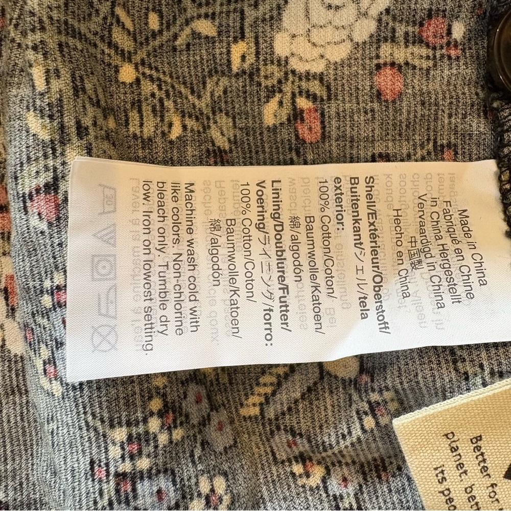Madewell Corduroy Ruffle-Front Dress in Finch Floral Size 10 - Picture 13 of 14